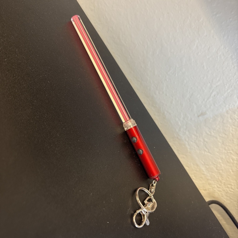 Star Wars Red Pink Lightsaber Keychain Works